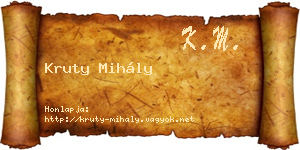 Kruty Mihály névjegykártya